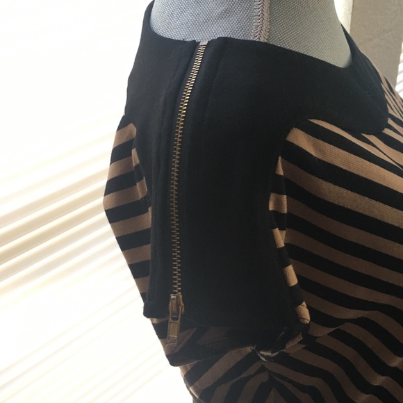 Black/tan stripe dress - Picture 2 of 4